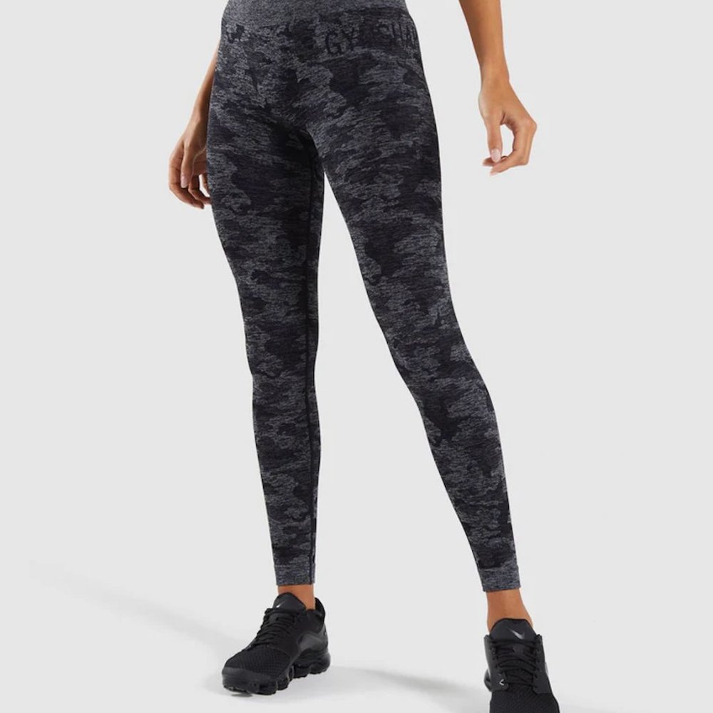Gymshark Seamless Black Camo Leggings